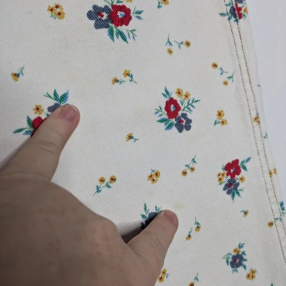 Billabong X Wrangler White Red Yellow Floral Denim Jean 25 - Picture 4 of 12